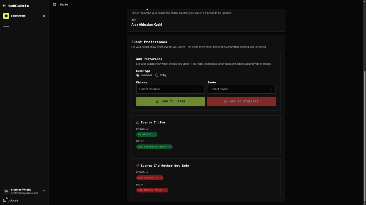 Know What Your Athletes Want to Swim screenshot